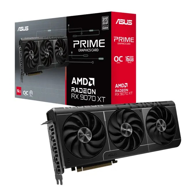 SCHEDA VIDEO ASUS PRIME RADEON RX 9070 XT, 16GB GDDR6 256BIT 2XDISPLAY PORT 2XHDMI